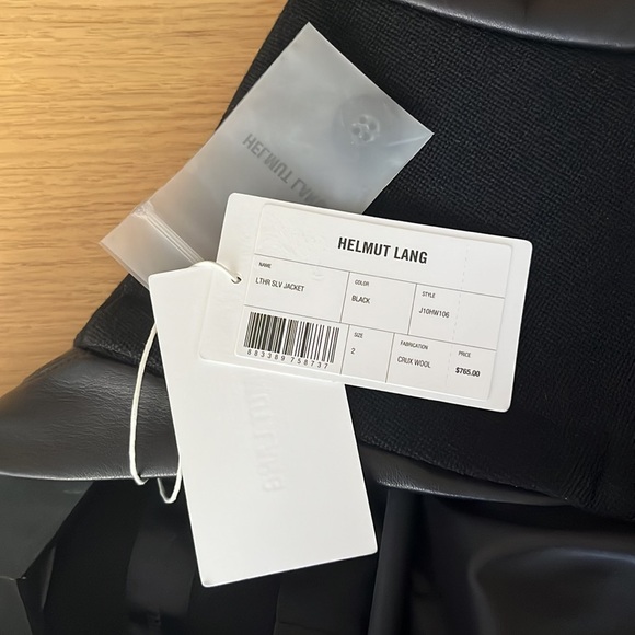 NWT Helmut Lang Crux Leather-Sleeved Wool Blazer - Picture 5 of 6